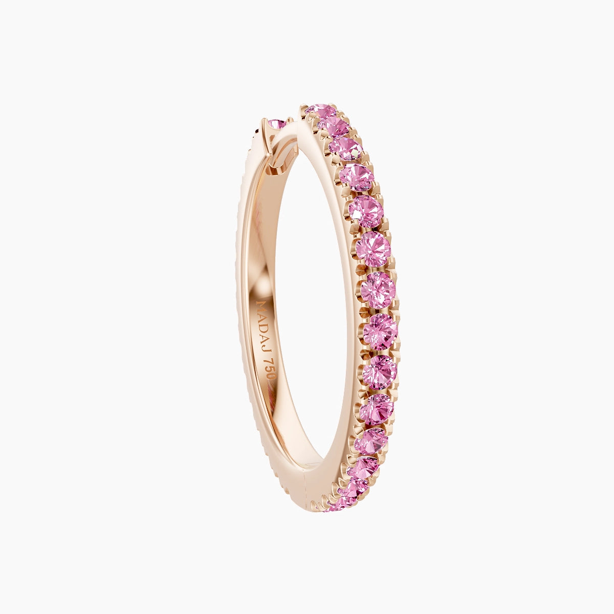Terra | 18k Rose Gold 11 mm Pink Sapphire Hoop Piercing