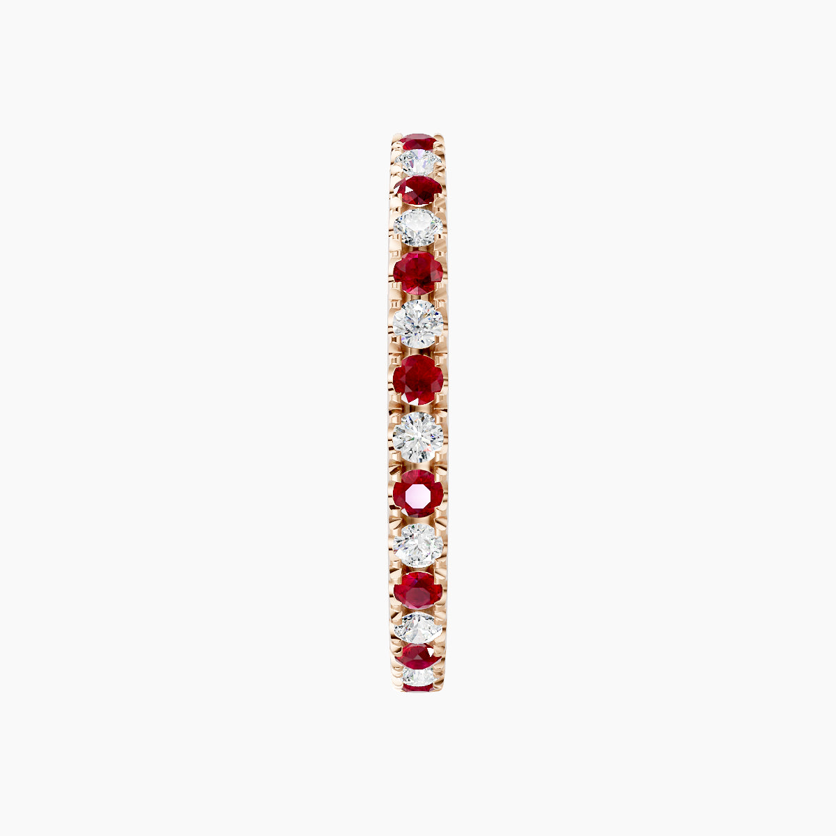 Terra | 18k Rose Gold 11 mm Ruby & Diamond Hoop Piercing