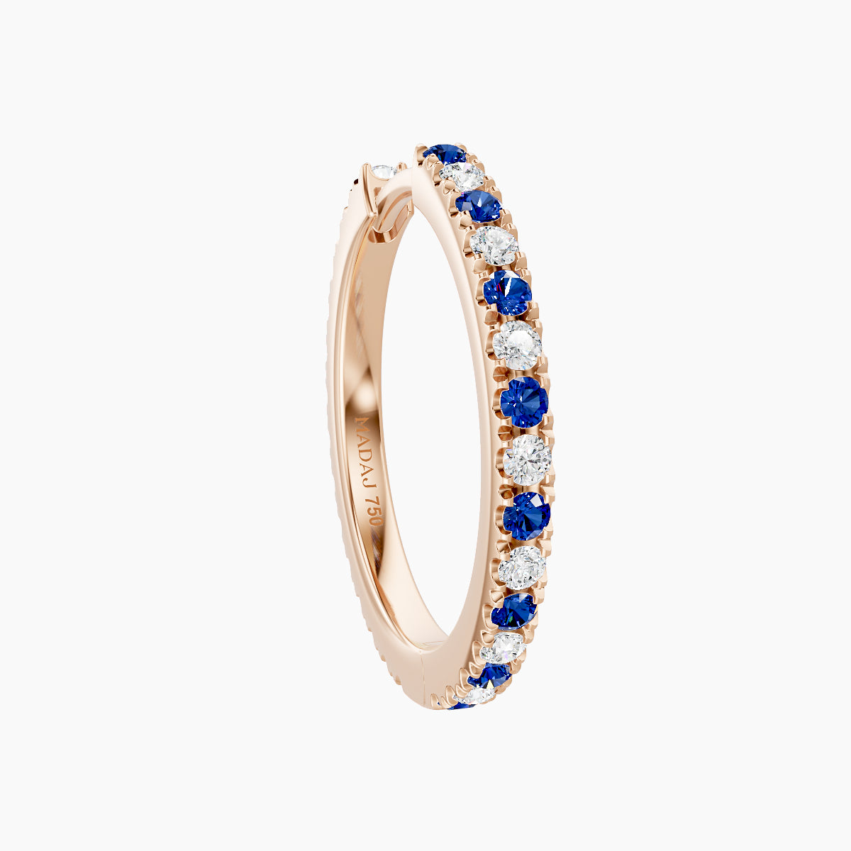Terra | 18k Rose Gold 11 mm Sapphire & Diamond Hoop Piercing