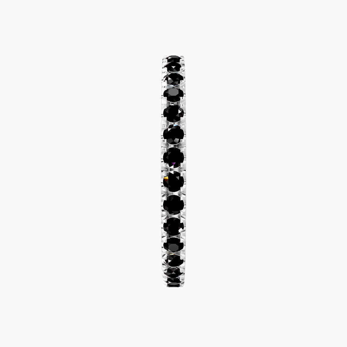 Terra | 18k White Gold 11 mm Black Diamond Hoop Piercing