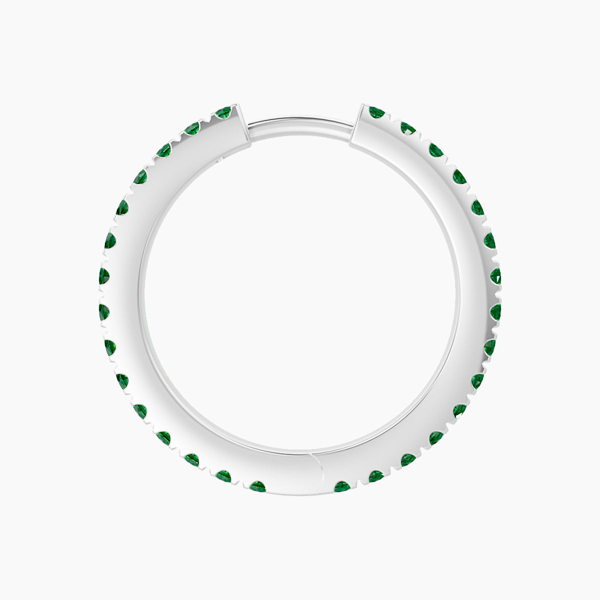 Terra | 18k White Gold 11 mm Emerald Hoop Piercing