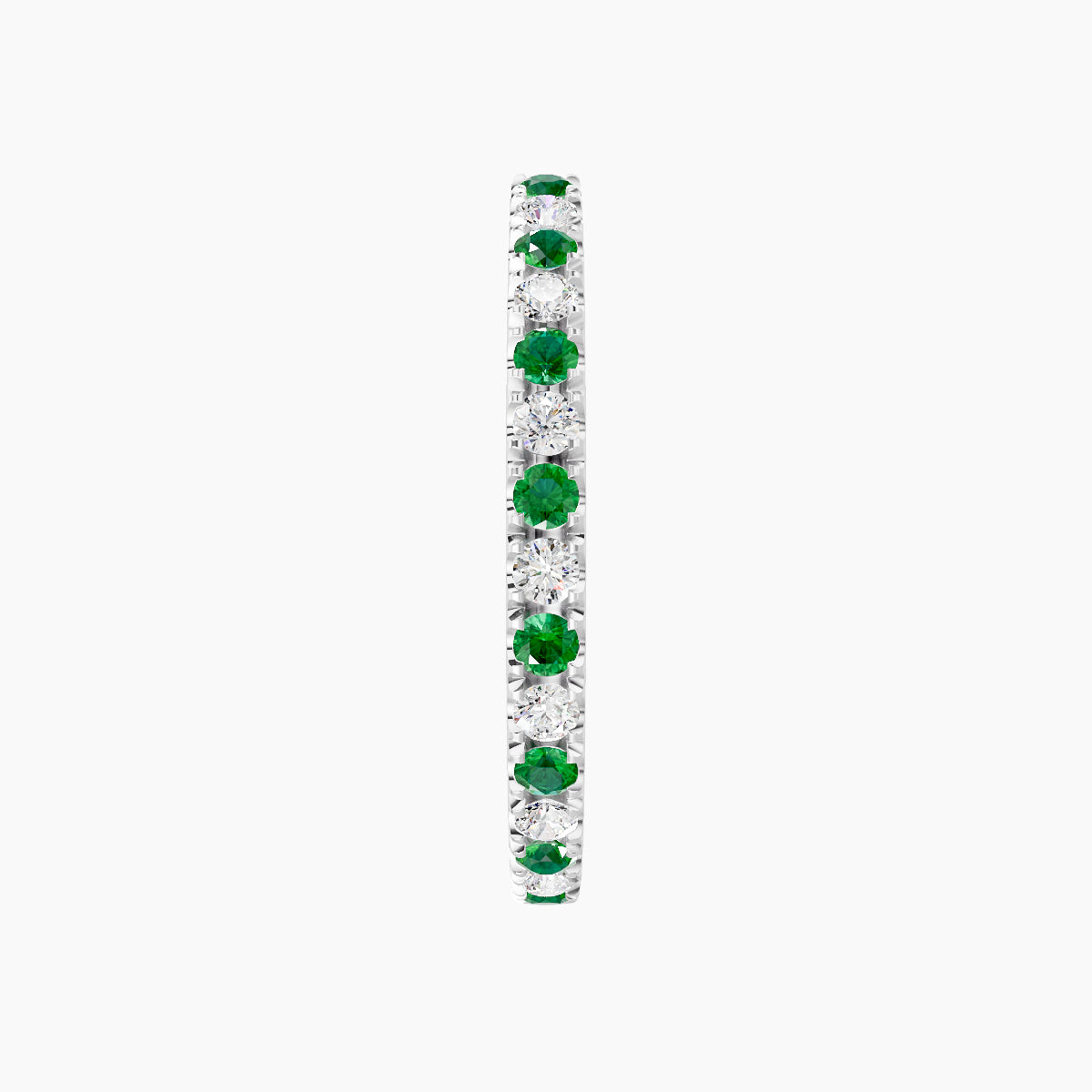 Terra | 18k White Gold 11 mm Emerald & Diamond Hoop Piercing