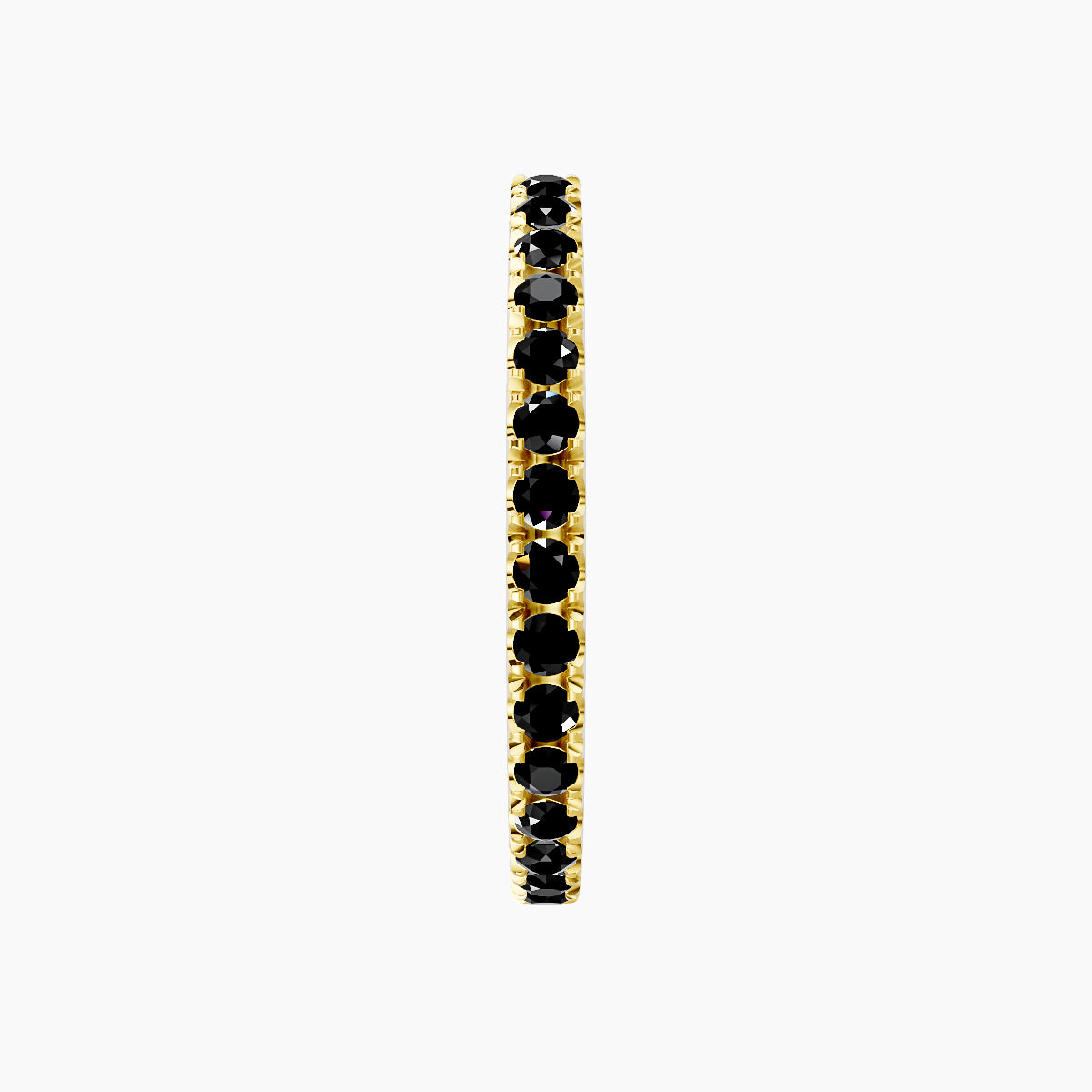 Terra | 18k Yellow Gold 11 mm Black Diamond Hoop Piercing