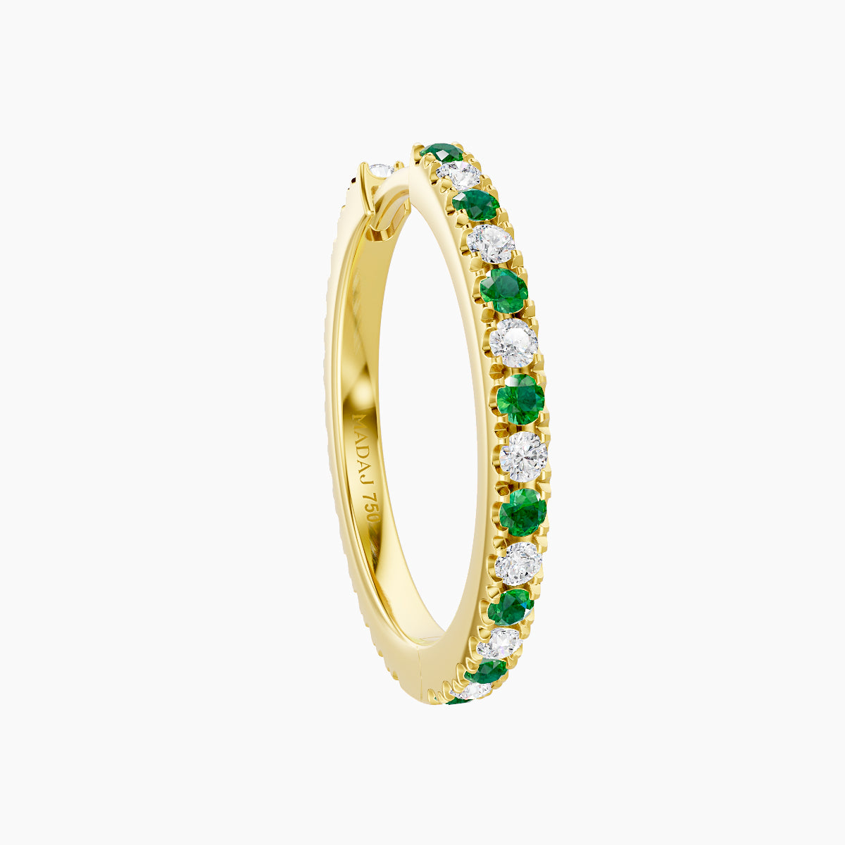 Terra | 18k Yellow Gold 11 mm Emerald & Diamond Hoop Piercing