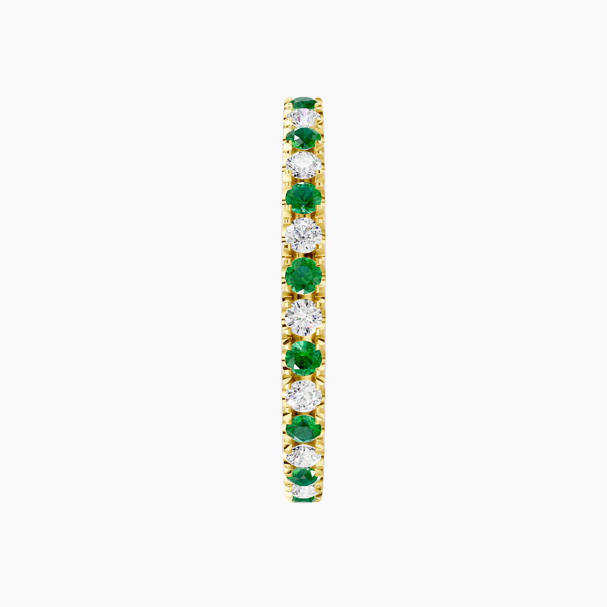 Terra | 18k Yellow Gold 11 mm Emerald & Diamond Hoop Piercing