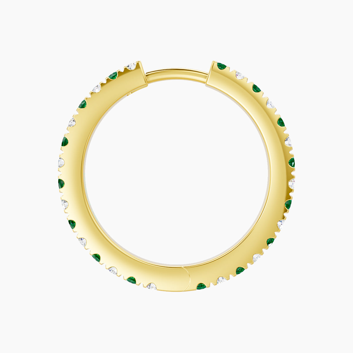Terra | 18k Yellow Gold 11 mm Emerald & Diamond Hoop Piercing