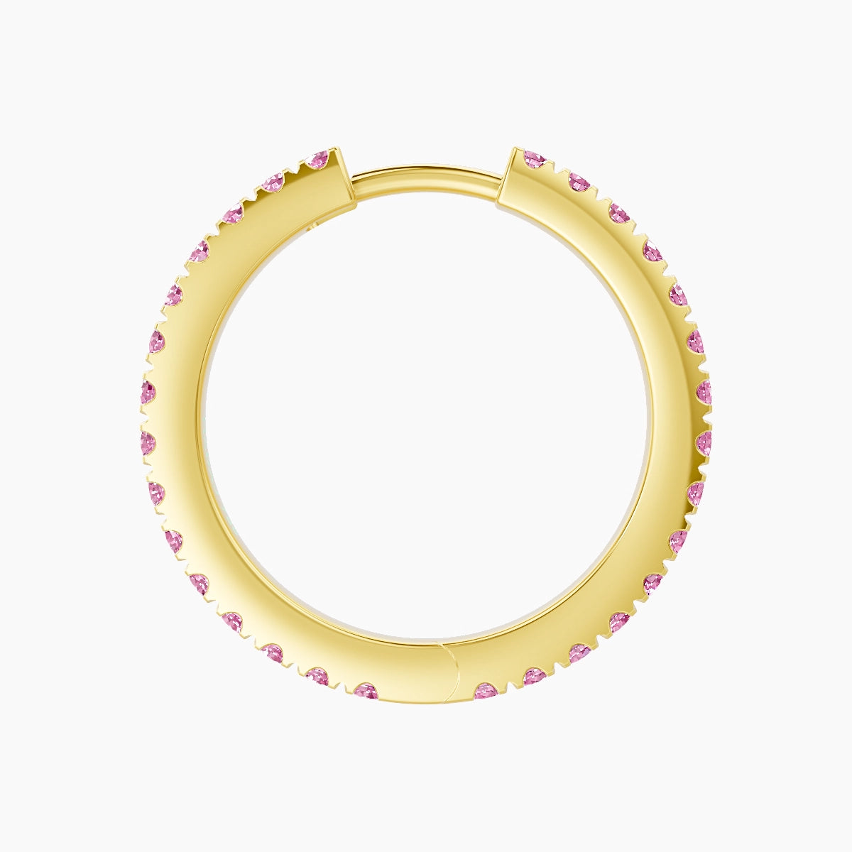 Terra | 18k Yellow Gold 11 mm Pink Sapphire Hoop Piercing
