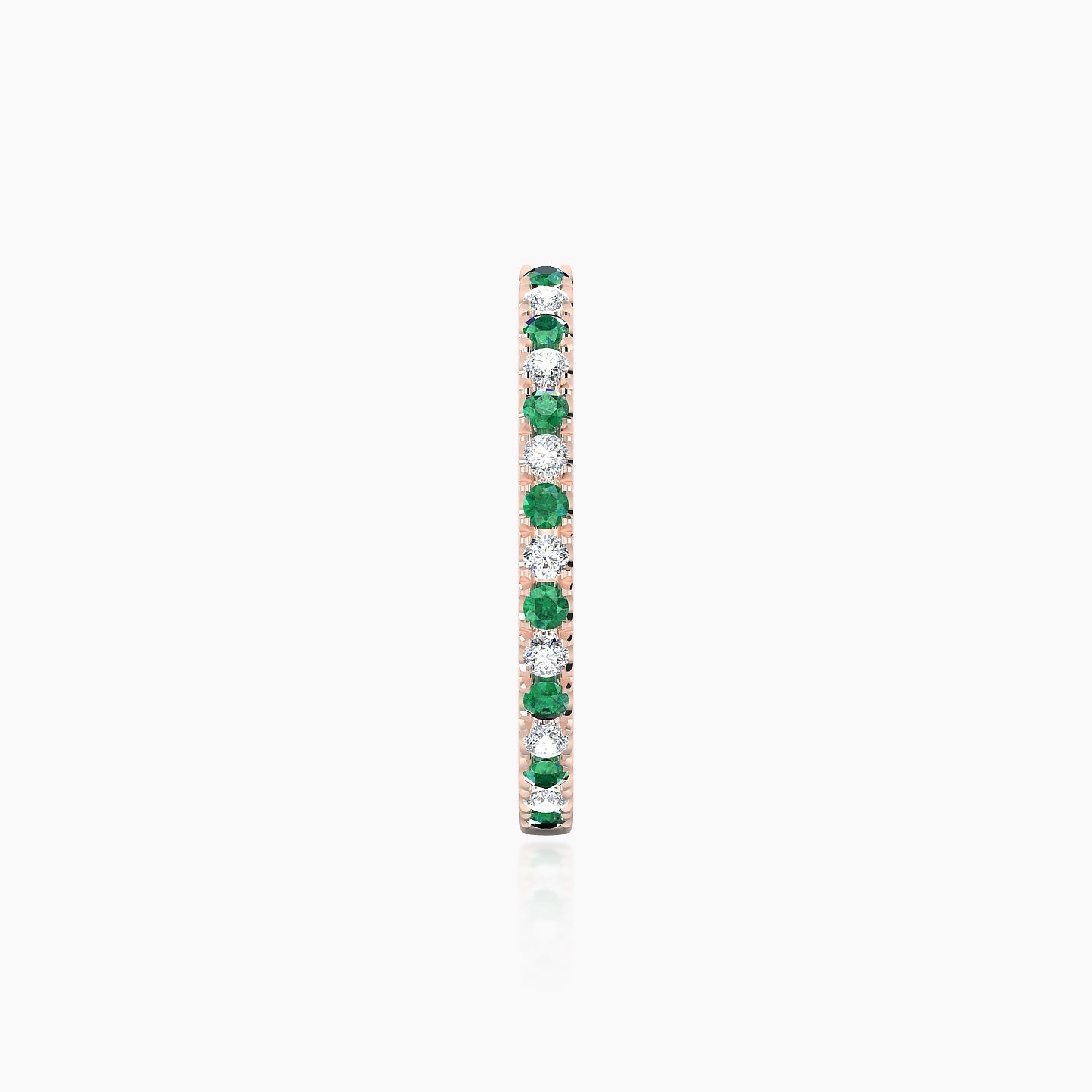 Terra | 18k Rose Gold 11 mm Emerald & Diamond Hoop Piercing