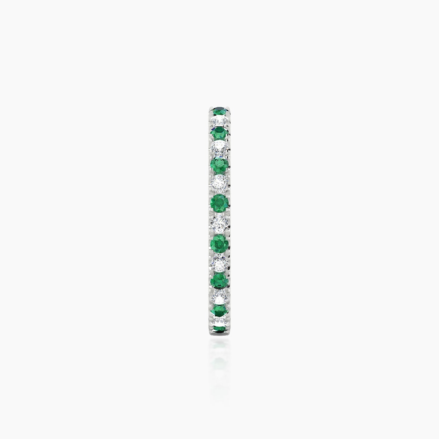 Terra | 18k White Gold 11 mm Emerald & Diamond Hoop Piercing