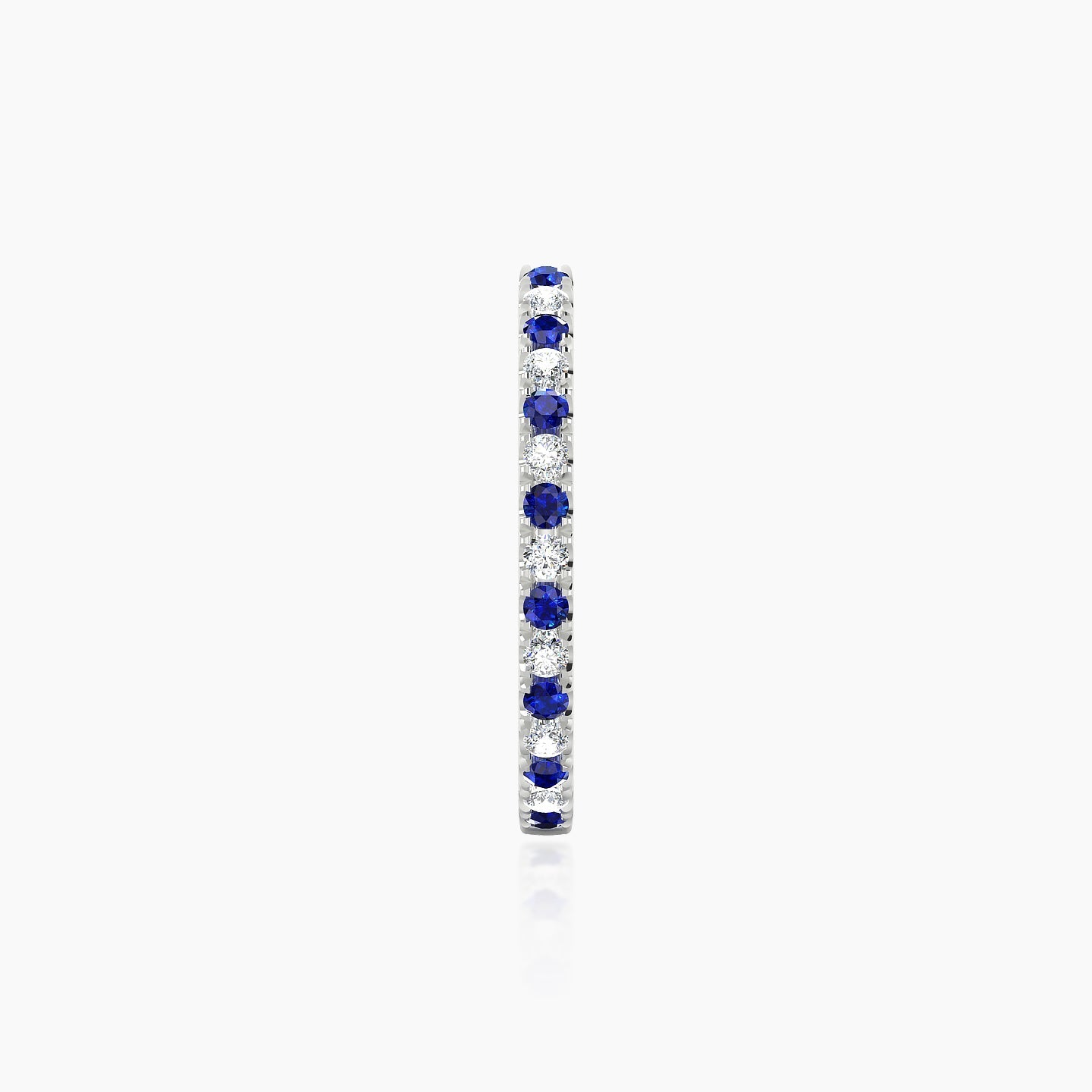 Terra | 18k White Gold 11 mm Sapphire & Diamond Hoop Piercing