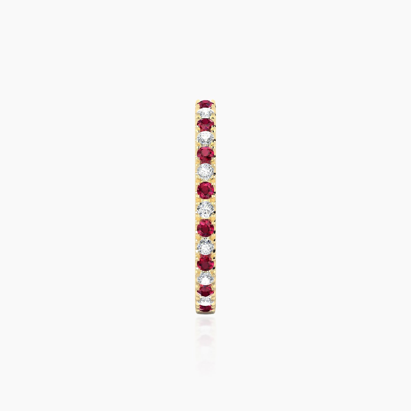 Terra | 18k Yellow Gold 11 mm Ruby & Diamond Hoop Piercing