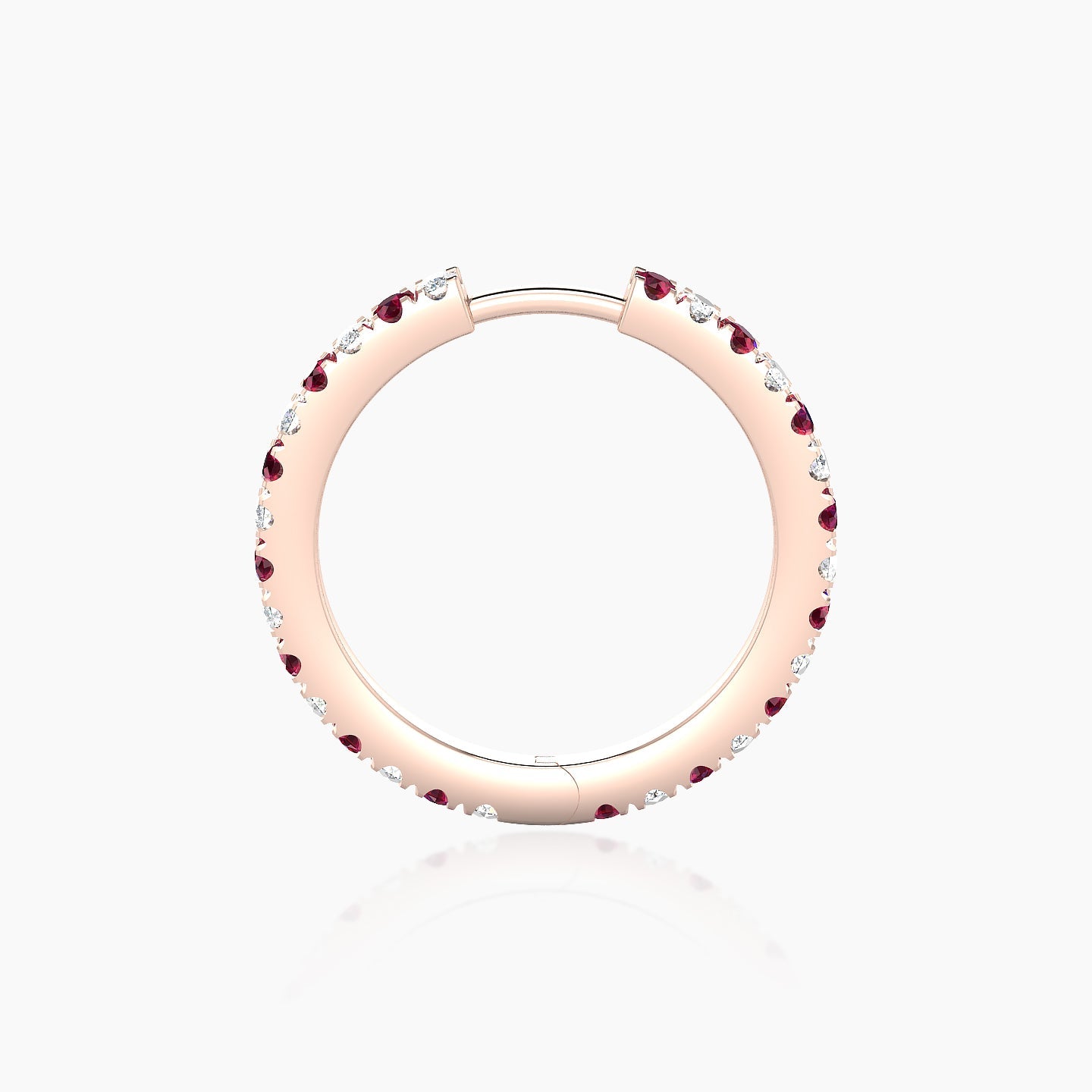 Terra | 18k Rose Gold 11 mm Ruby & Diamond Hoop Piercing