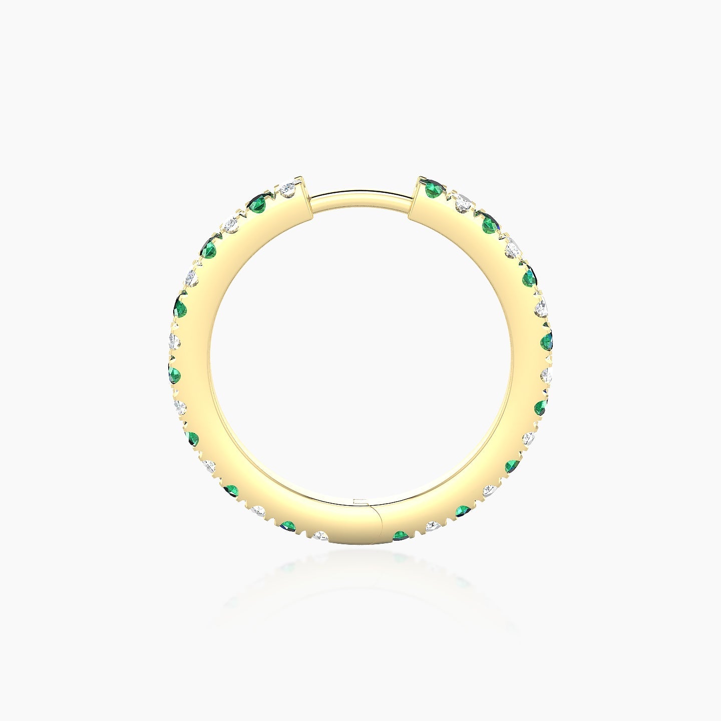 Terra | 18k Yellow Gold 11 mm Emerald & Diamond Hoop Piercing