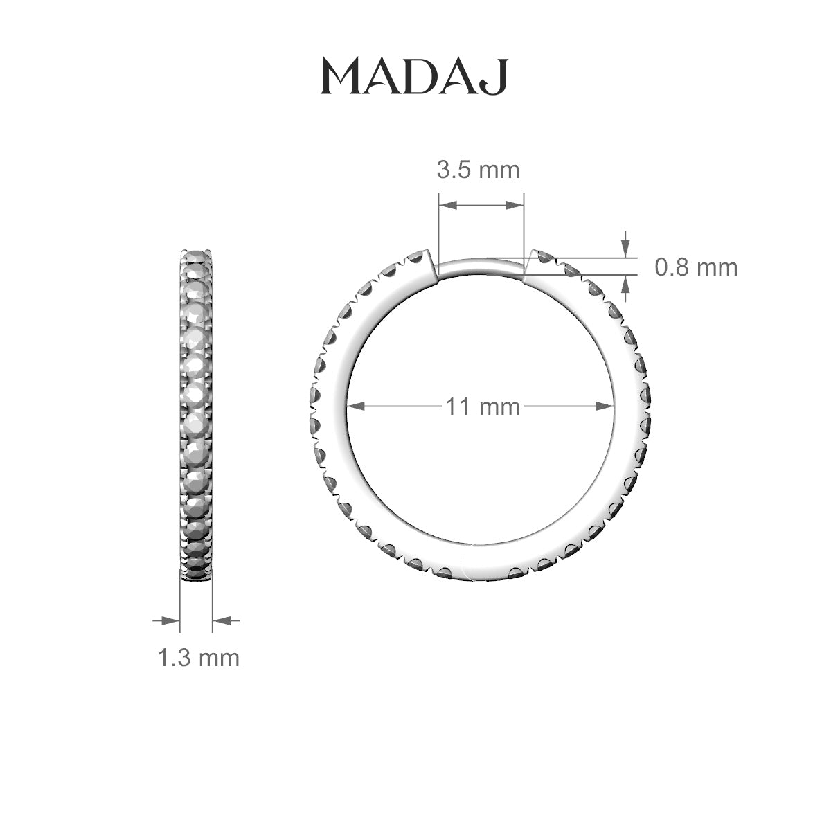 Terra | 18k Rose Gold 11 mm Emerald & Diamond Hoop Piercing