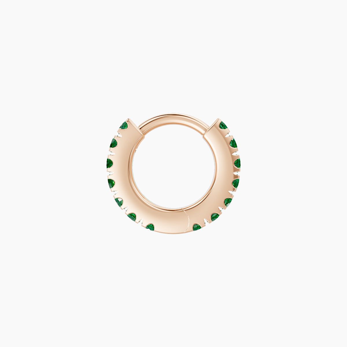 Terra | 18k Rose Gold 5 mm Emerald Hoop Piercing