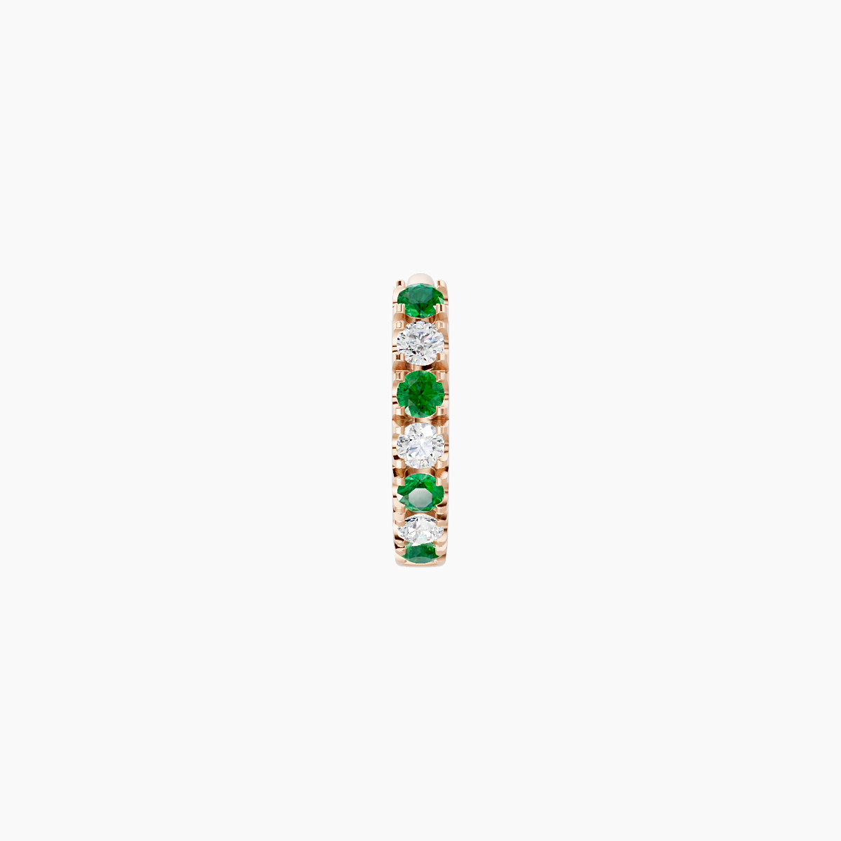 Terra | 18k Rose Gold 5 mm Emerald & Diamond Hoop Piercing