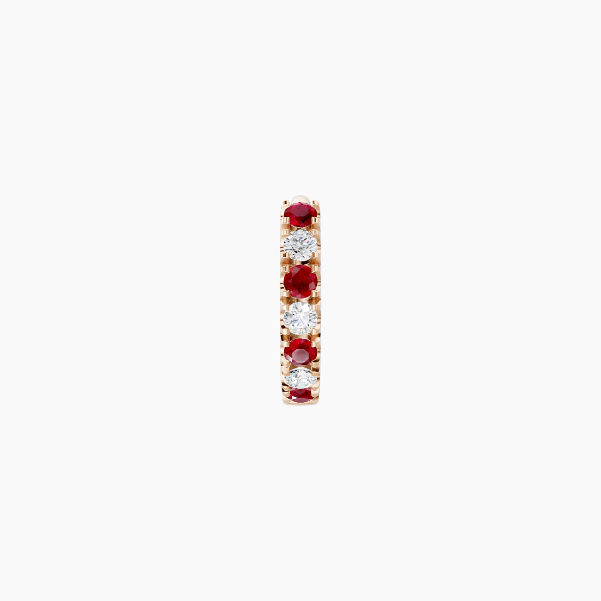 Terra | 18k Rose Gold 5 mm Ruby & Diamond Hoop Piercing