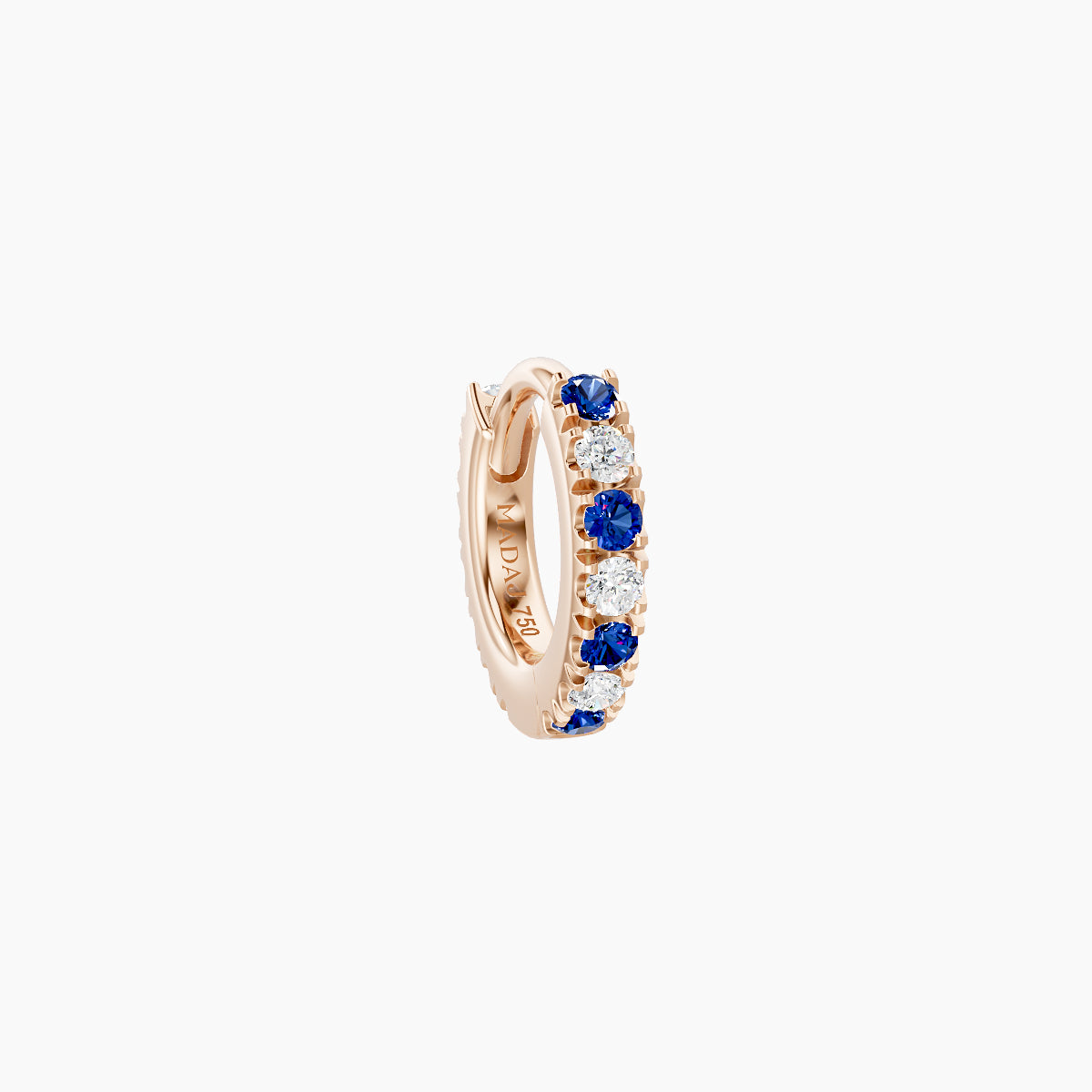 Terra | 18k Rose Gold 5 mm Sapphire & Diamond Hoop Piercing