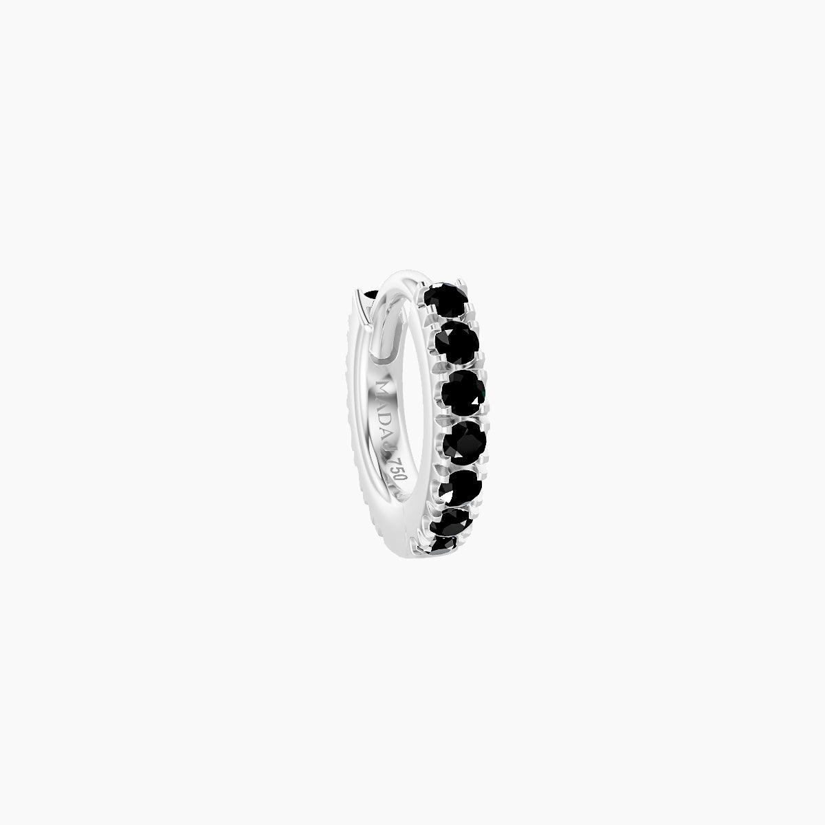 Terra | 18k White Gold 5 mm Black Diamond Hoop Piercing