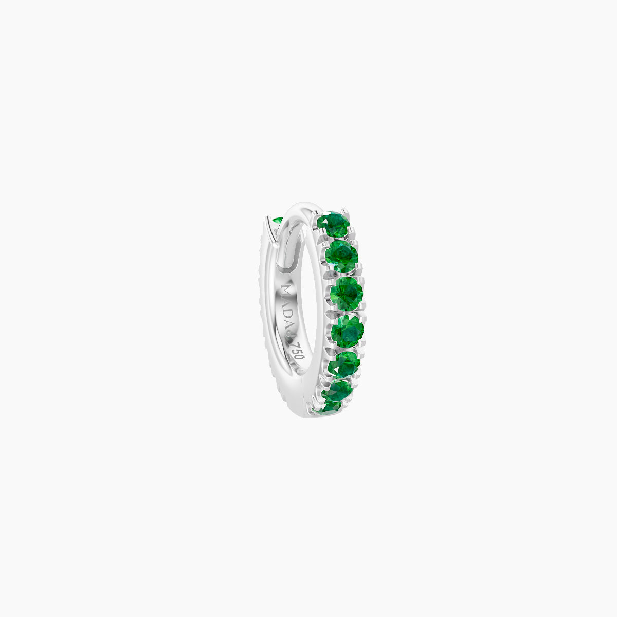 Terra | 18k White Gold 5 mm Emerald Hoop Piercing