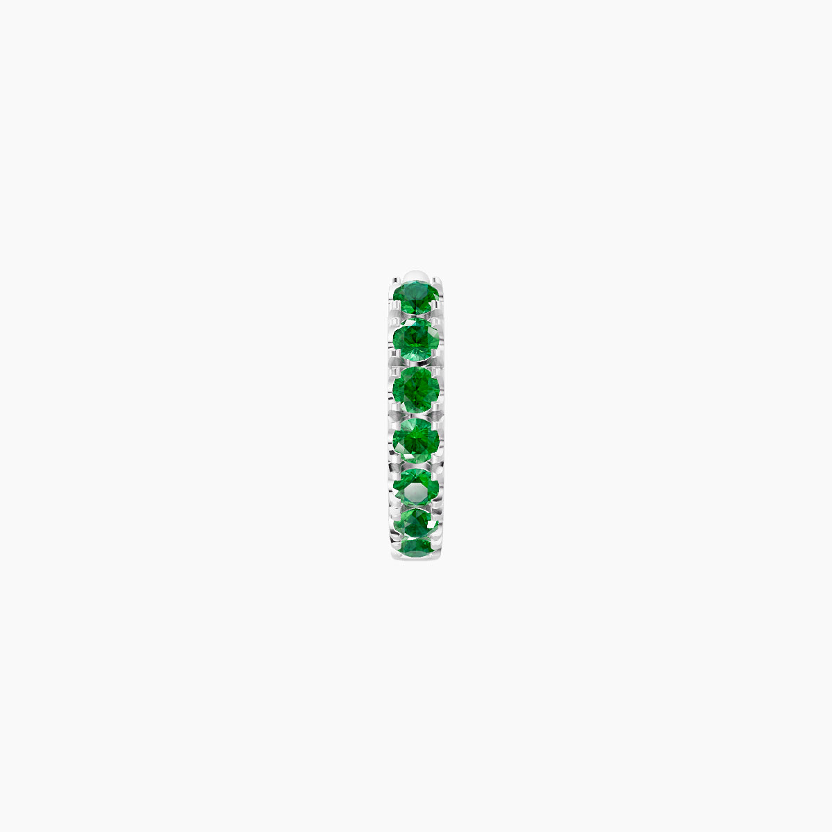 Terra | 18k White Gold 5 mm Emerald Hoop Piercing