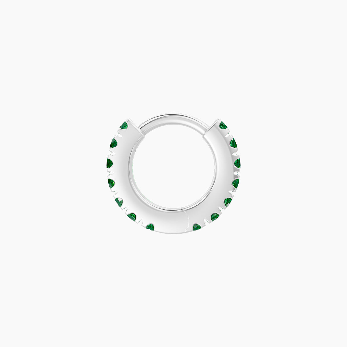 Terra | 18k White Gold 5 mm Emerald Hoop Piercing