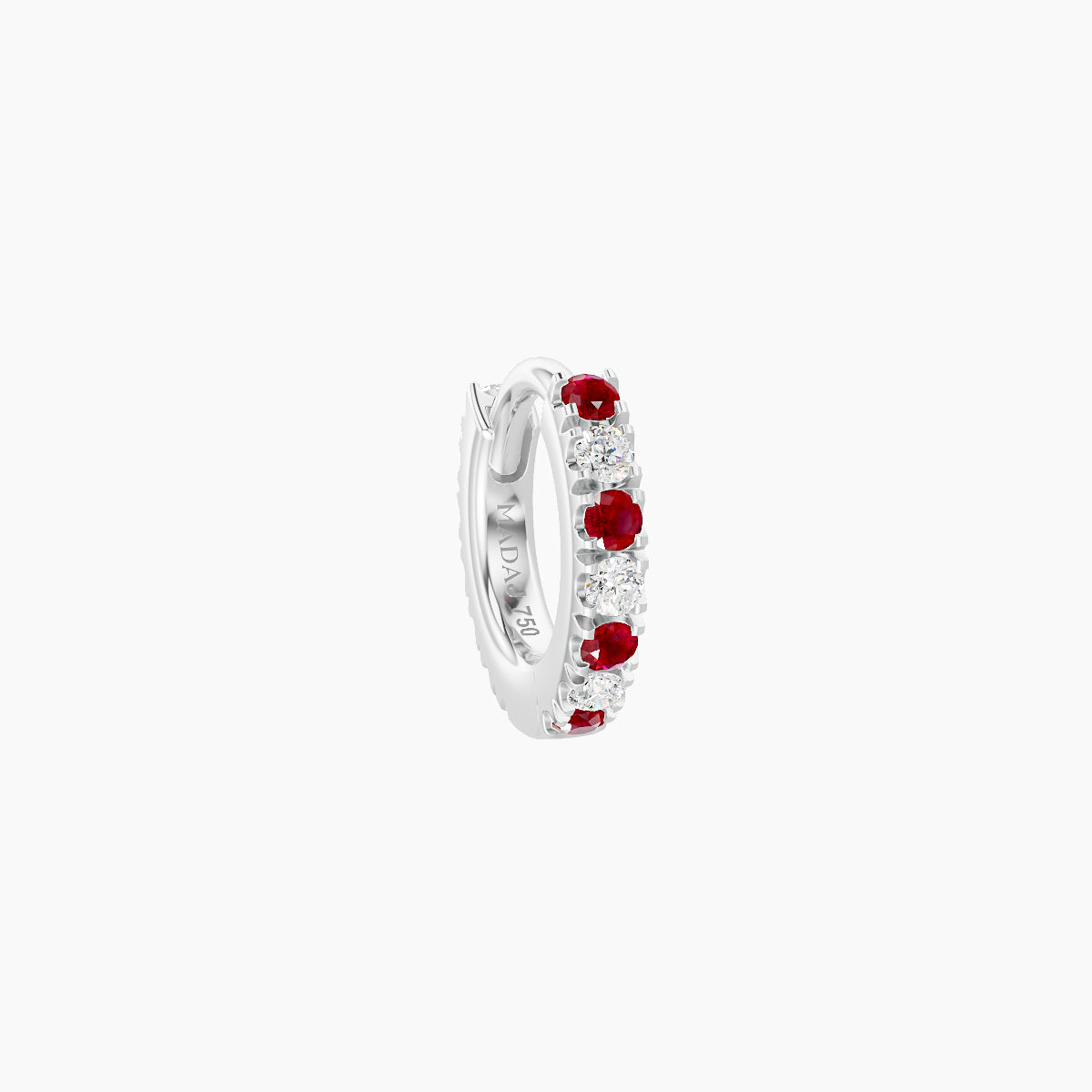 Terra | 18k White Gold 5 mm Ruby & Diamond Hoop Piercing