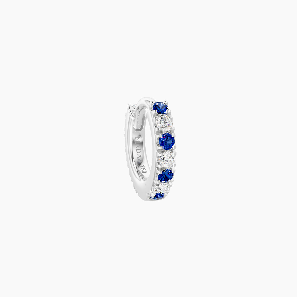 Terra | 18k White Gold 5 mm Sapphire & Diamond Hoop Piercing