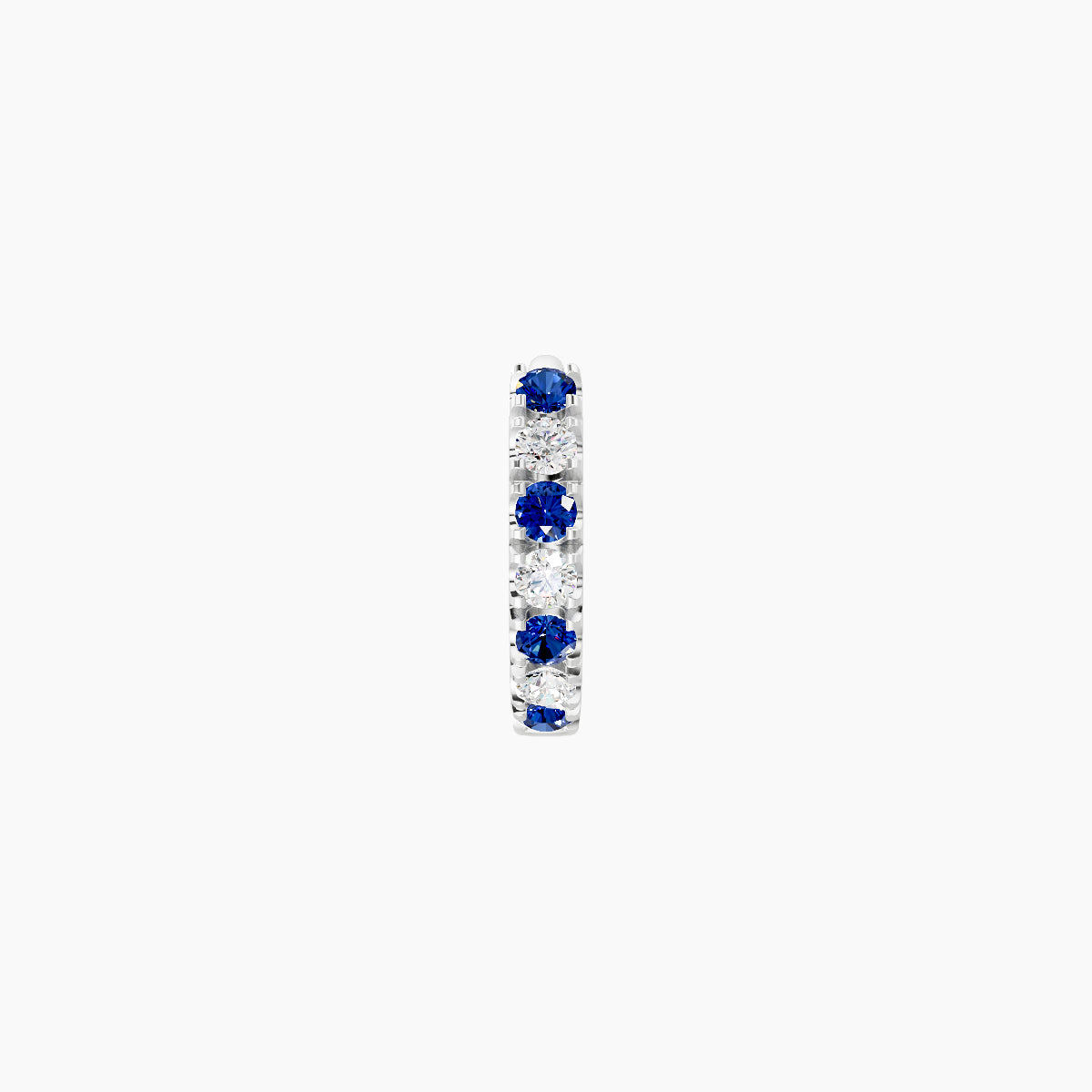 Terra | 18k White Gold 5 mm Sapphire & Diamond Hoop Piercing