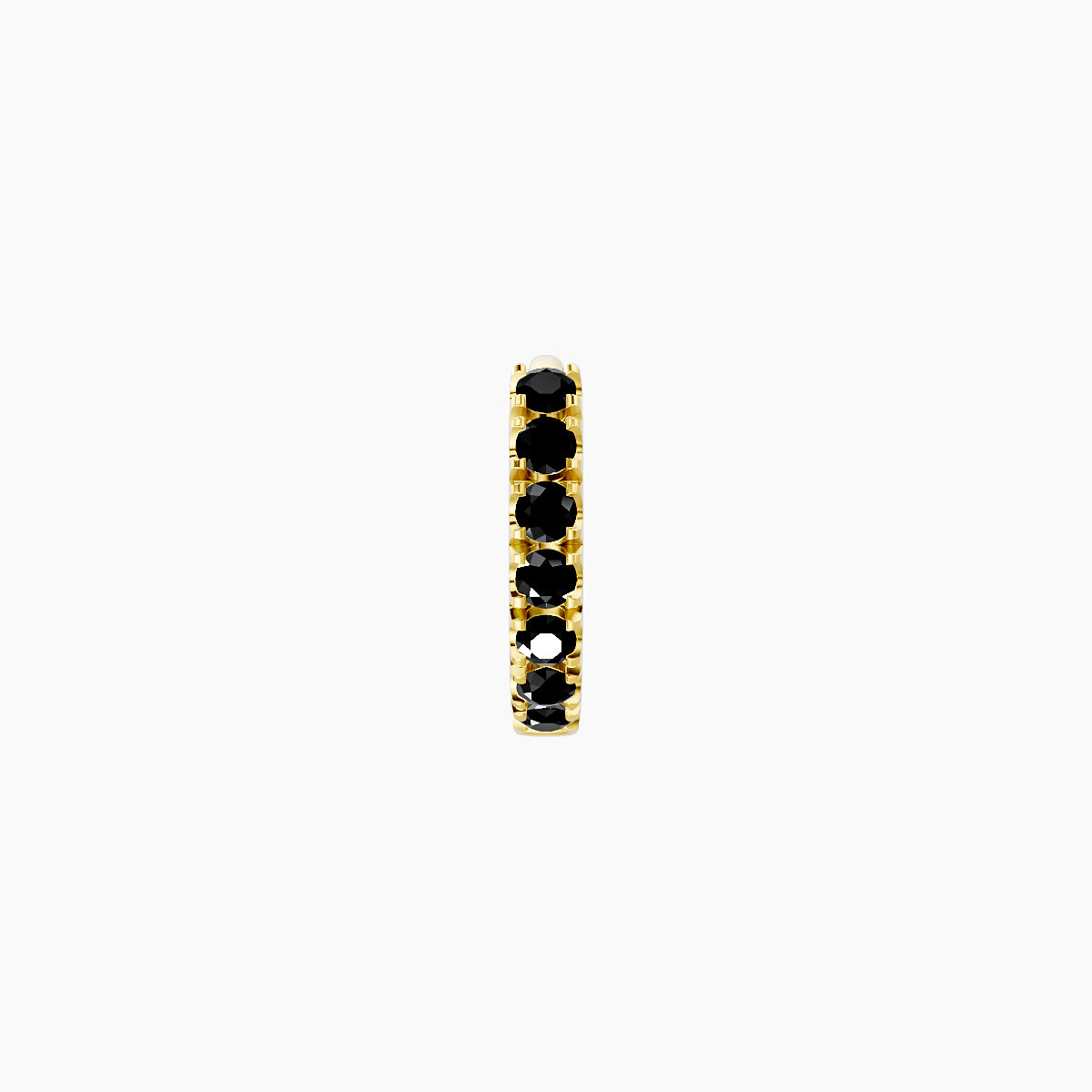 Terra | 18k Yellow Gold 5 mm Black Diamond Hoop Piercing