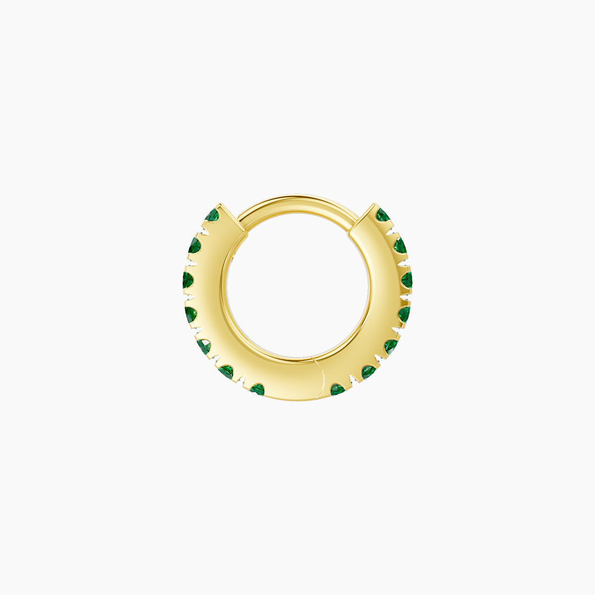 Terra | 18k Yellow Gold 5 mm Emerald Hoop Piercing