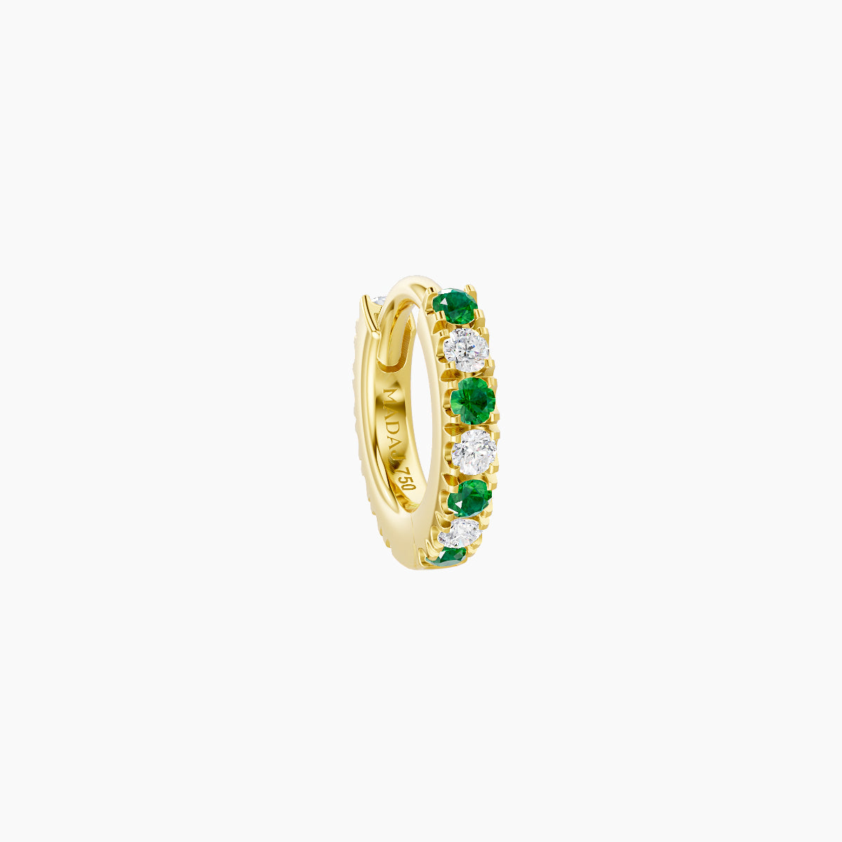 Terra | 18k Yellow Gold 5 mm Emerald & Diamond Hoop Piercing