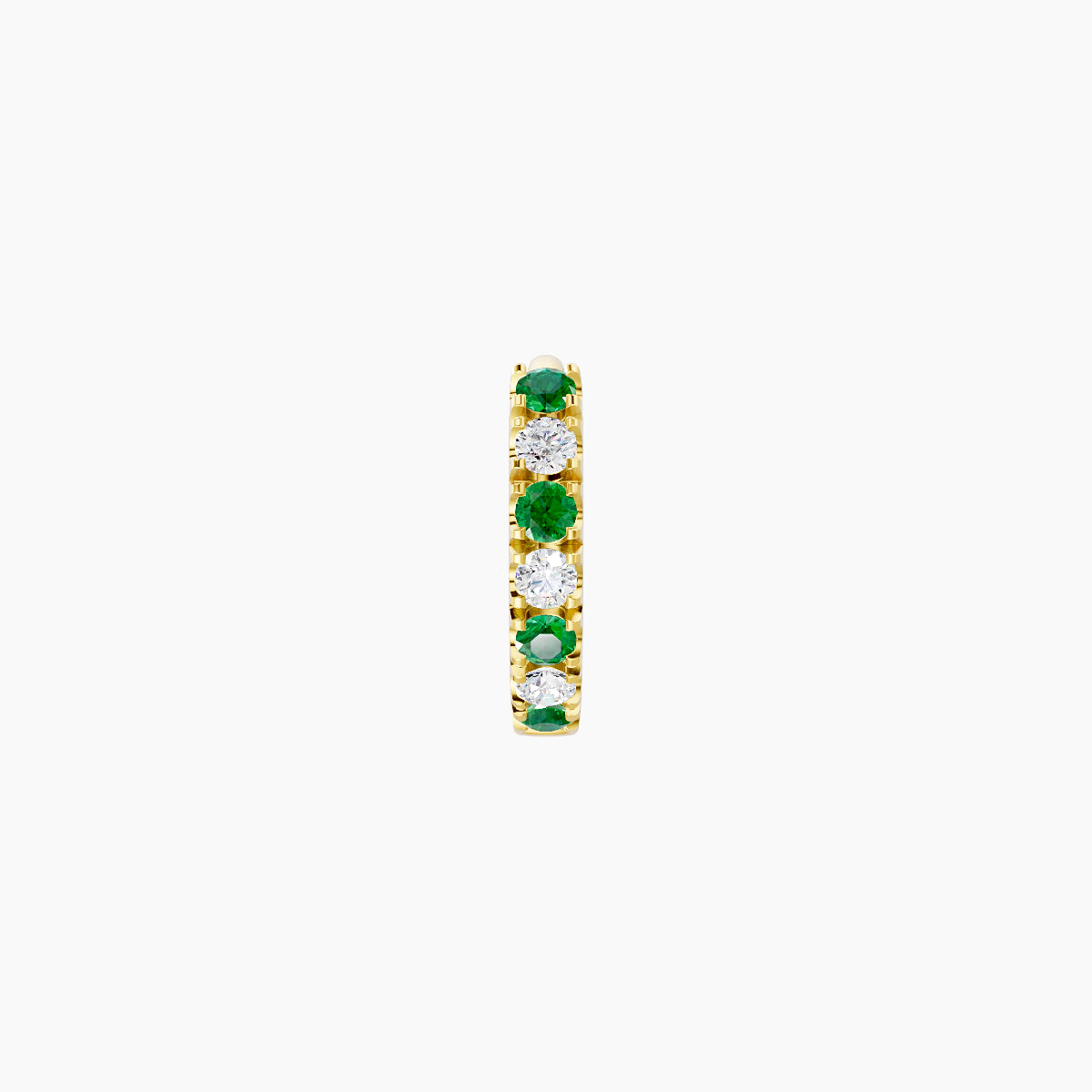 Terra | 18k Yellow Gold 5 mm Emerald & Diamond Hoop Piercing