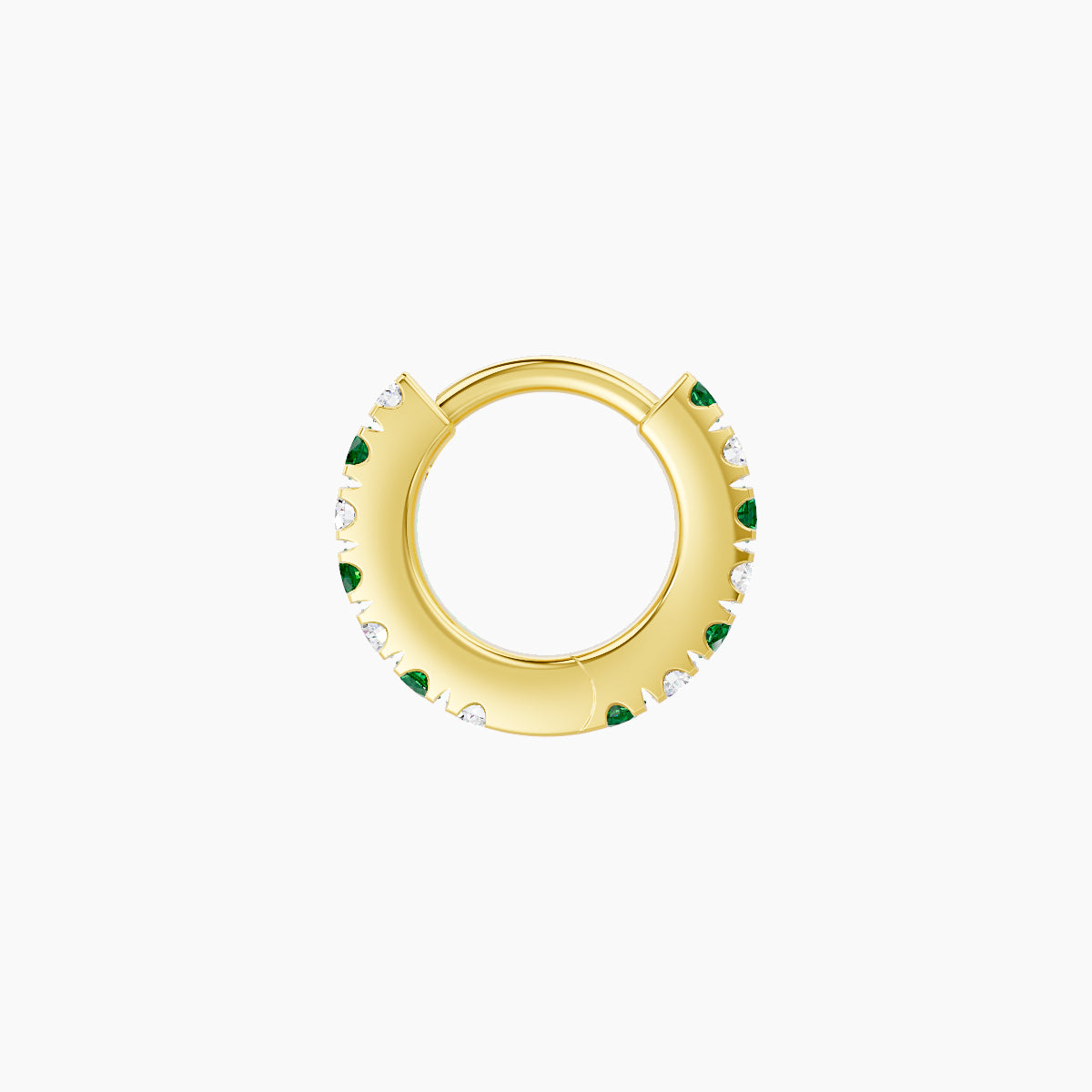 Terra | 18k Yellow Gold 5 mm Emerald & Diamond Hoop Piercing