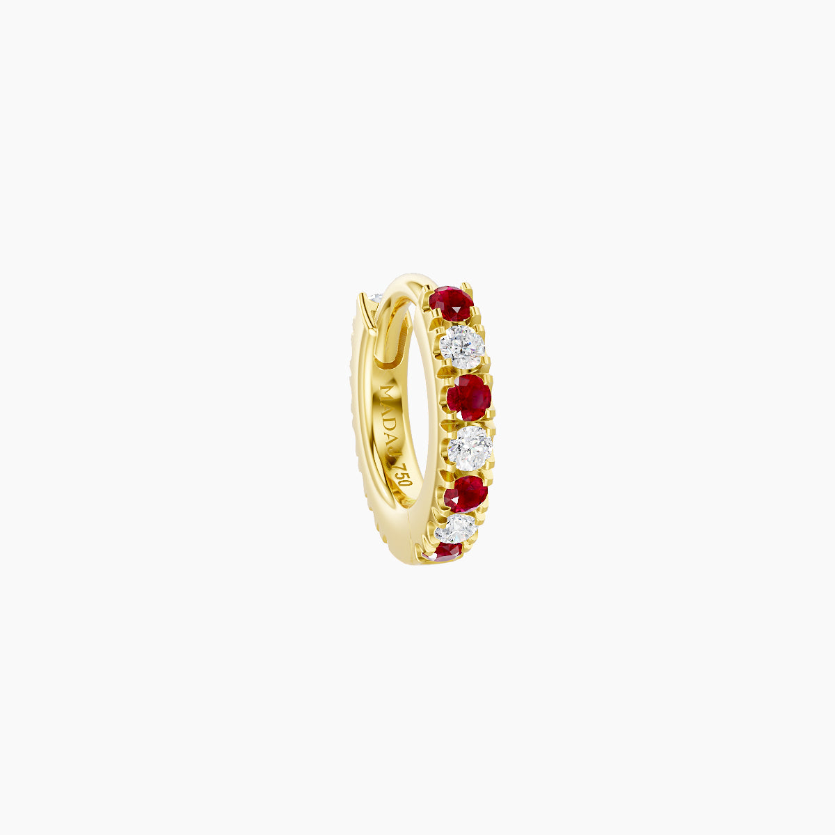 Terra | 18k Yellow Gold 5 mm Ruby & Diamond Hoop Piercing