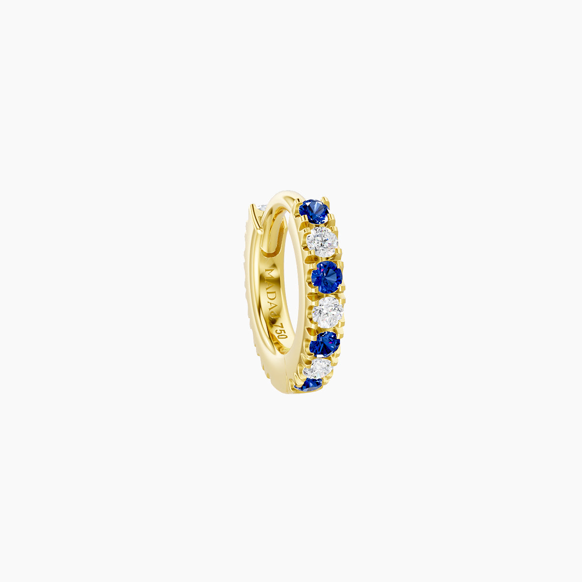 Terra | 18k Yellow Gold 5 mm Sapphire & Diamond Hoop Piercing
