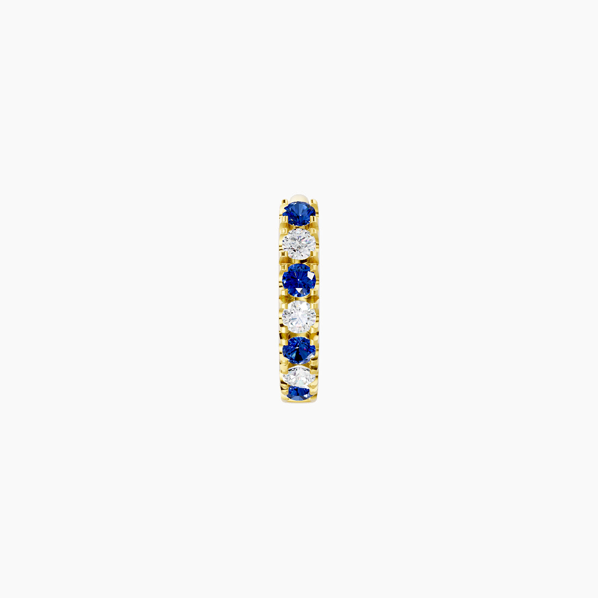Terra | 18k Yellow Gold 5 mm Sapphire & Diamond Hoop Piercing