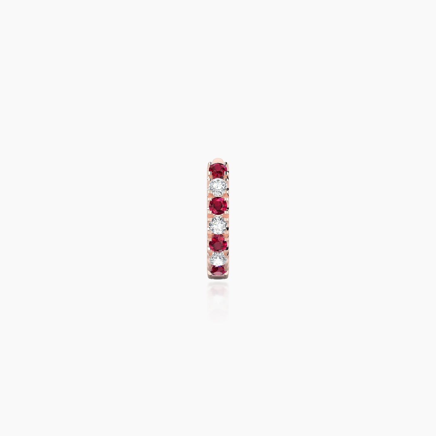 Terra | 18k Rose Gold 5 mm Ruby & Diamond Hoop Piercing