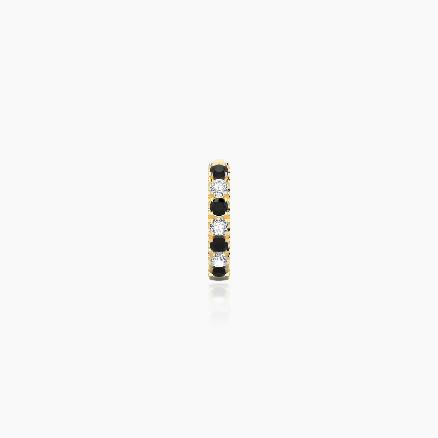 Terra | 18k Yellow Gold 5 mm Black Diamond & Diamond Hoop Piercing