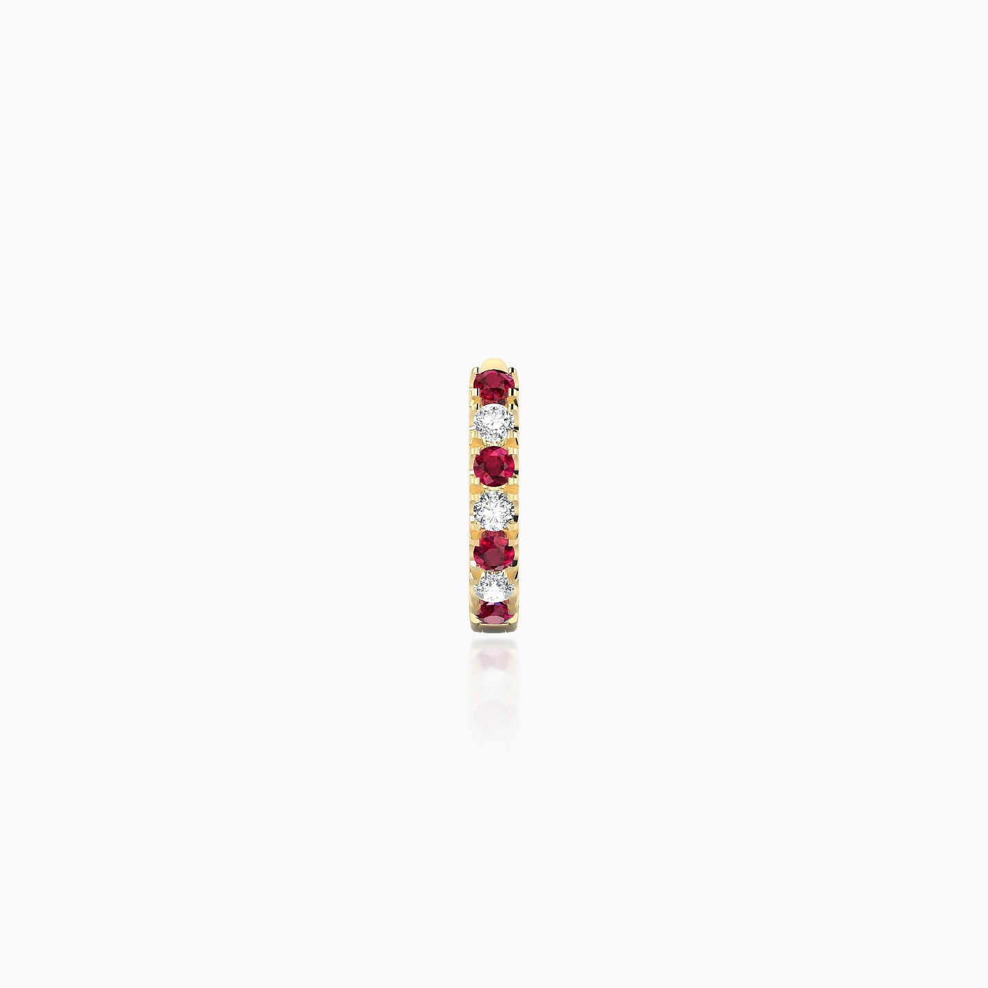 Terra | 18k Yellow Gold 5 mm Ruby & Diamond Hoop Piercing