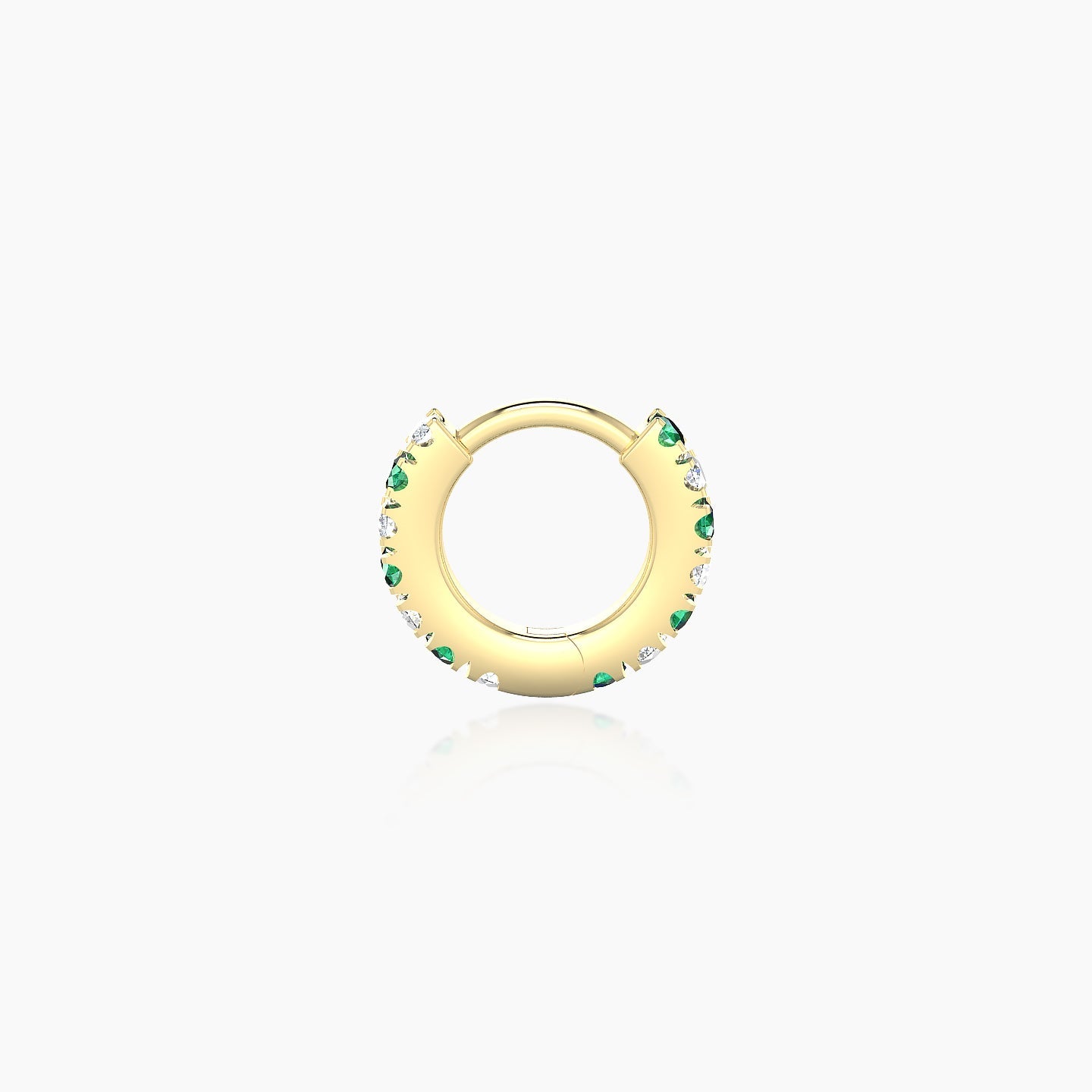 Terra | 18k Yellow Gold 5 mm Emerald & Diamond Hoop Piercing