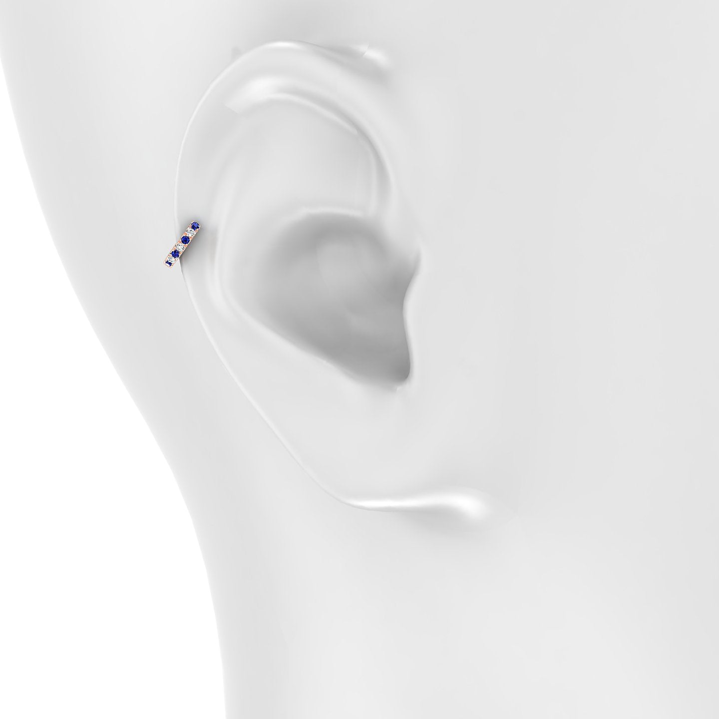Terra | 18k Rose Gold 5 mm Sapphire & Diamond Hoop Piercing