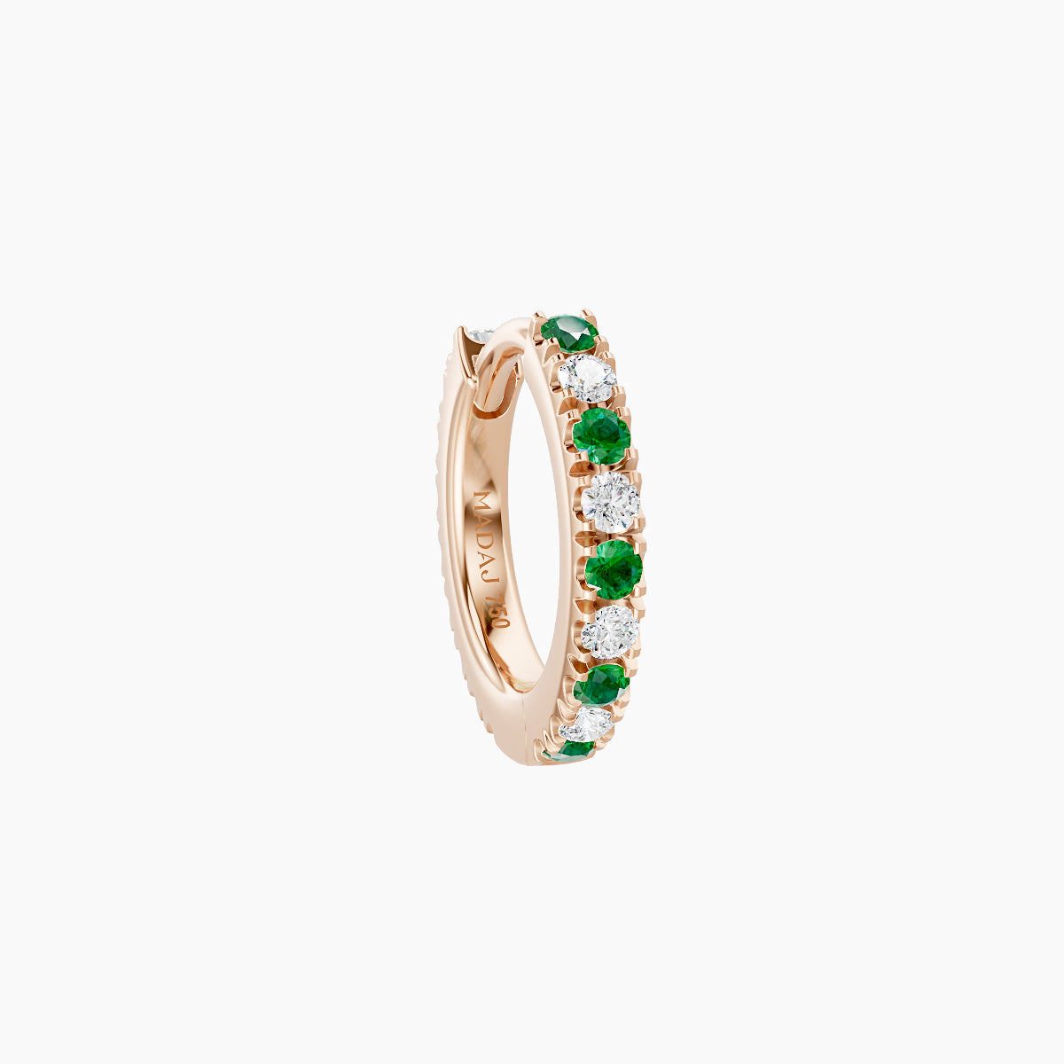 Terra | 18k Rose Gold 6.5 mm Emerald & Diamond Hoop Piercing