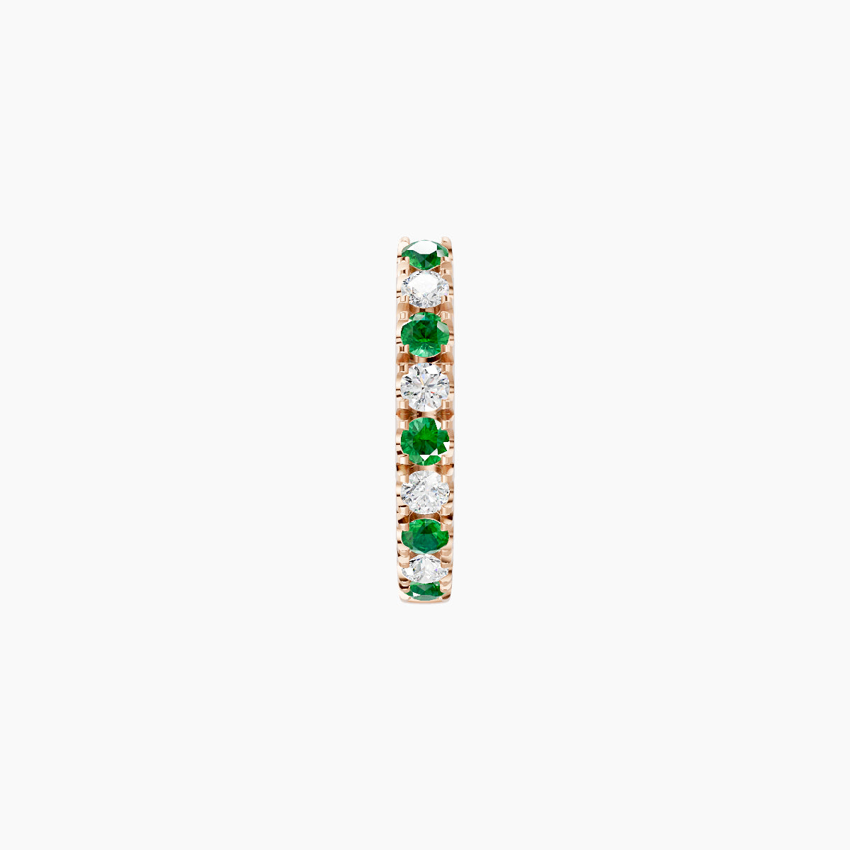 Terra | 18k Rose Gold 6.5 mm Emerald & Diamond Hoop Piercing
