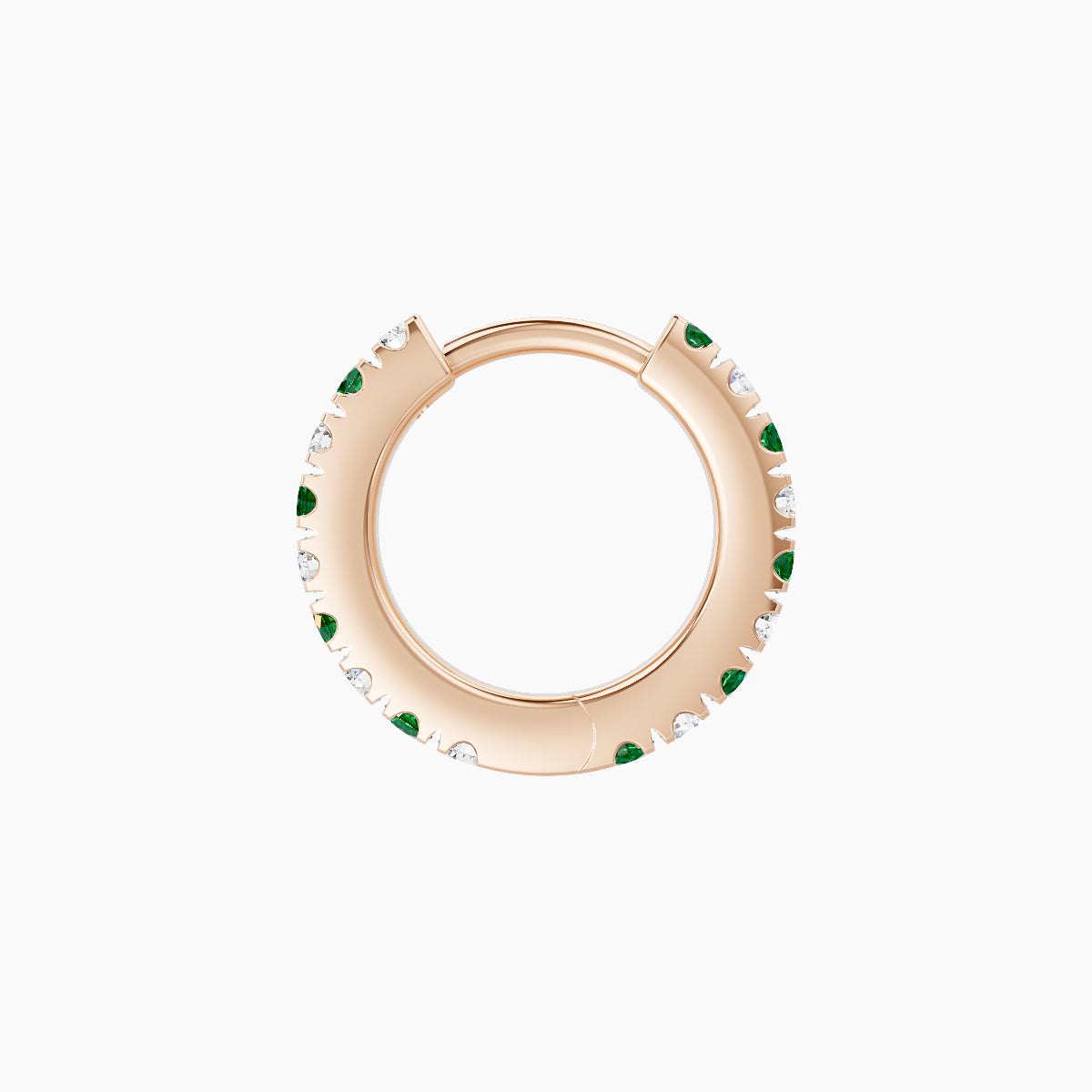 Terra | 18k Rose Gold 6.5 mm Emerald & Diamond Hoop Piercing