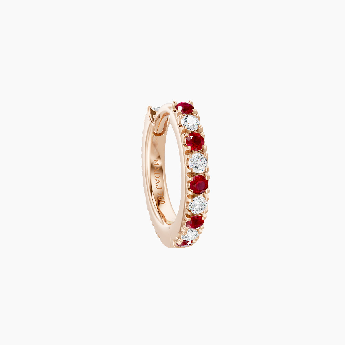 Terra | 18k Rose Gold 6.5 mm Ruby & Diamond Hoop Piercing