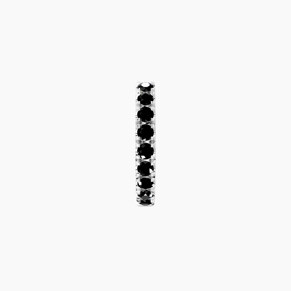 Terra | 18k White Gold 6.5 mm Black Diamond Hoop Piercing