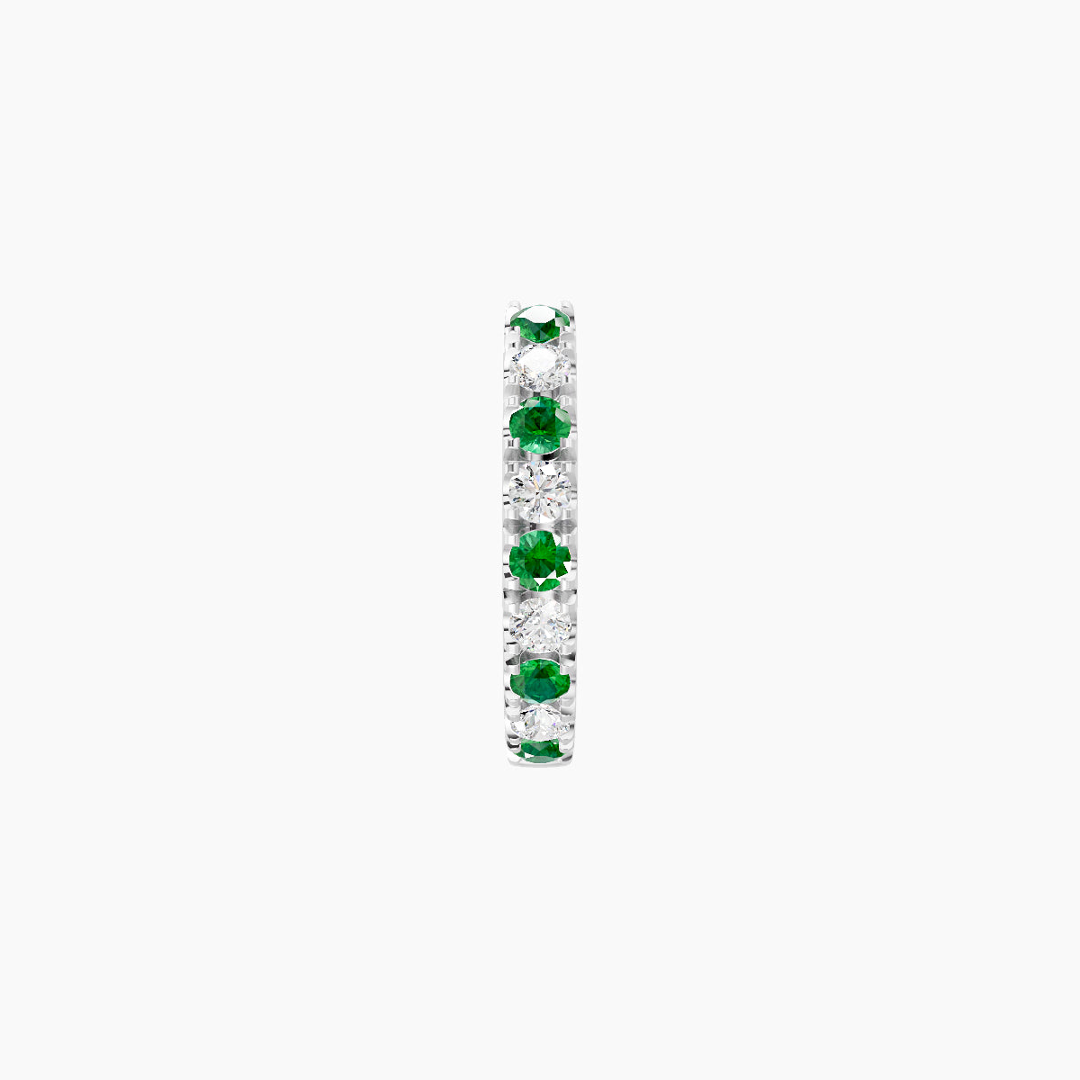 Terra | 18k White Gold 6.5 mm Emerald & Diamond Hoop Piercing