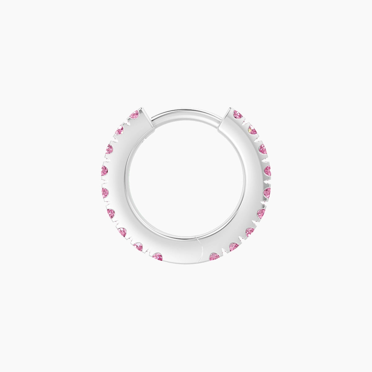 Terra | 18k White Gold 6.5 mm Pink Sapphire Hoop Piercing