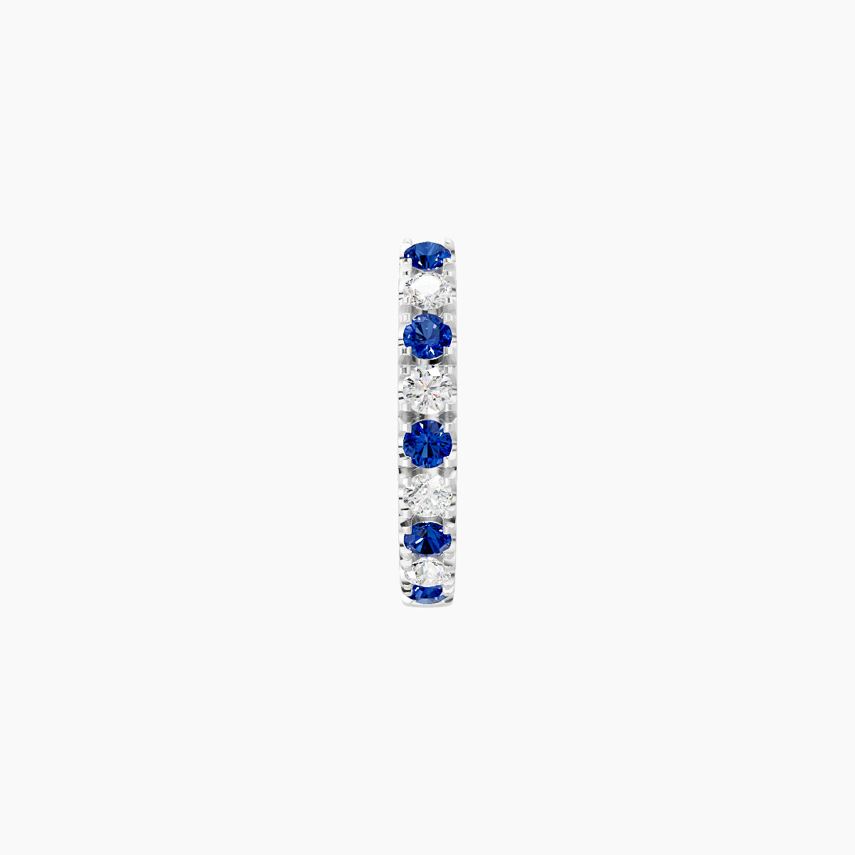 Terra | 18k White Gold 6.5 mm Sapphire & Diamond Hoop Piercing